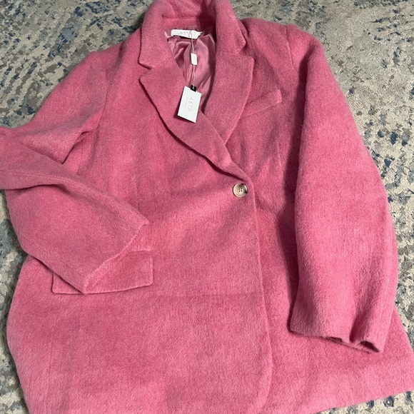 NWT ASTR THE LABEL KINDRA WOOL BLEND COAT  PINK LARGE - Picture 5 of 6